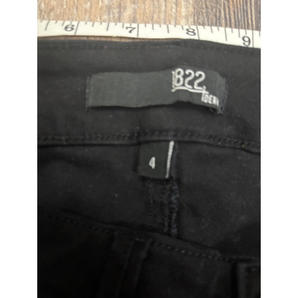 1822 Denim Womens Black Skinny‎ Jeans Stretch Mid Rise Size 4 Solid Casual Sleek - Picture 3 of 6